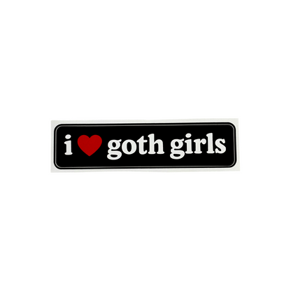 i ❤️ goth girls bumper sticker